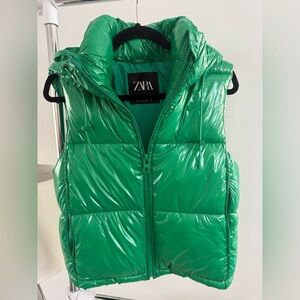 Zara Emerald Green Puffer Vest